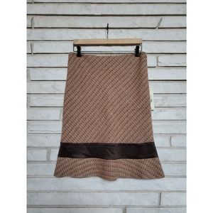 Feraud Vintage Tweed Wool Trumpet Style Midi Skirt
